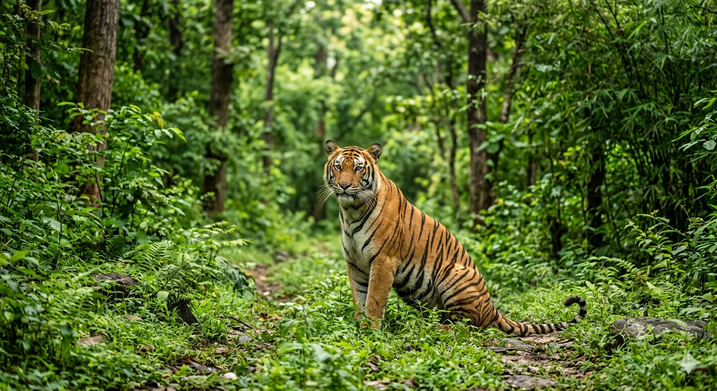 Tiger Spotted Near Waterhole